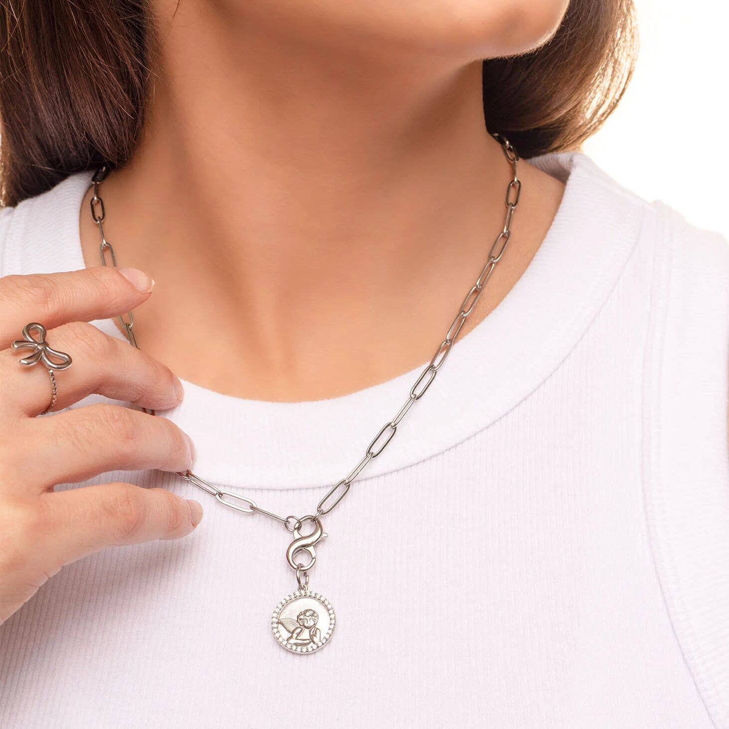 18K Gold PVD Stainless Steel Adjustable Bow Ring