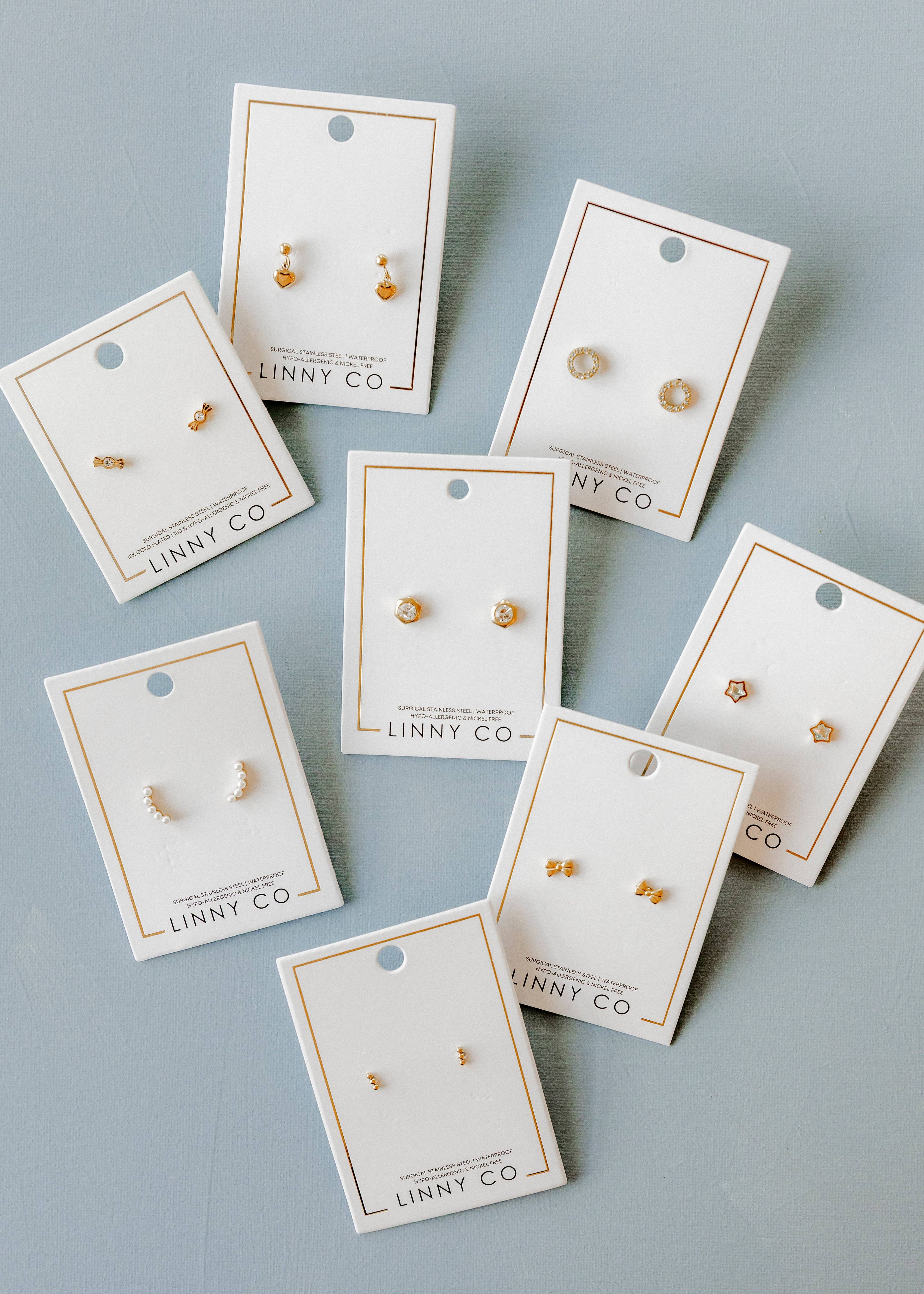 Screwback Stud Earrings - Lainey - Gold