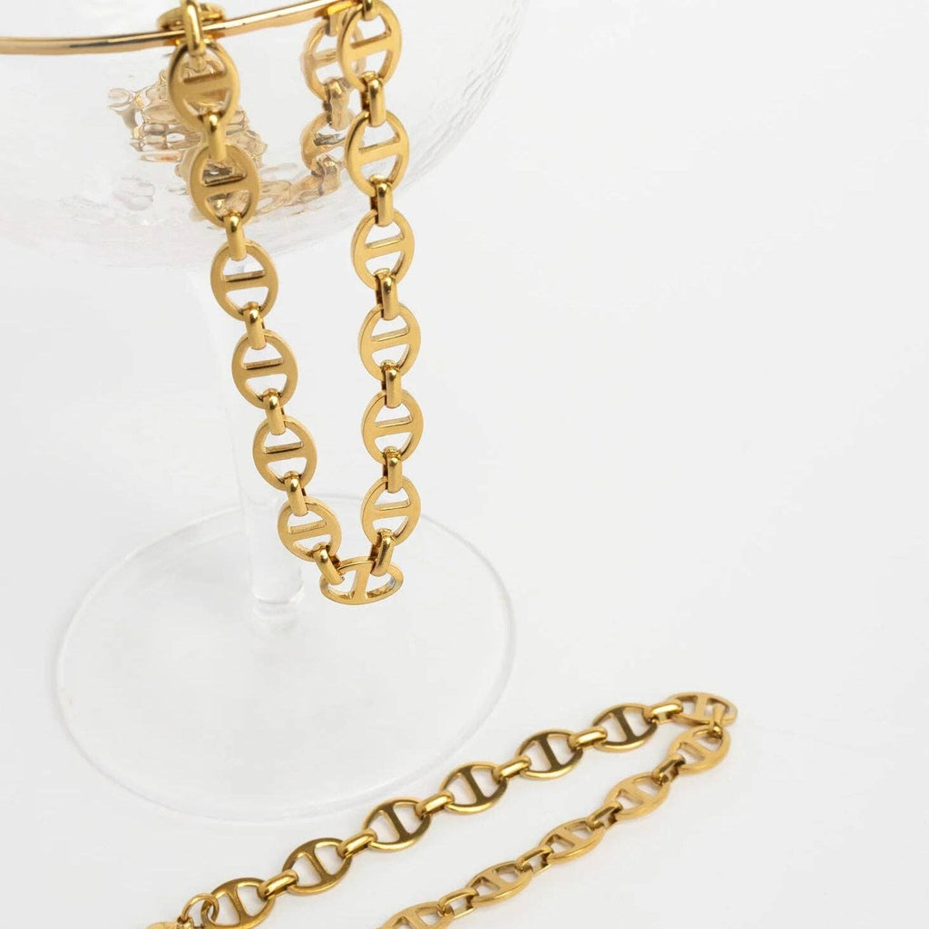 18K Gold PVD Stainless Steel Thick Oval Chain Necklace