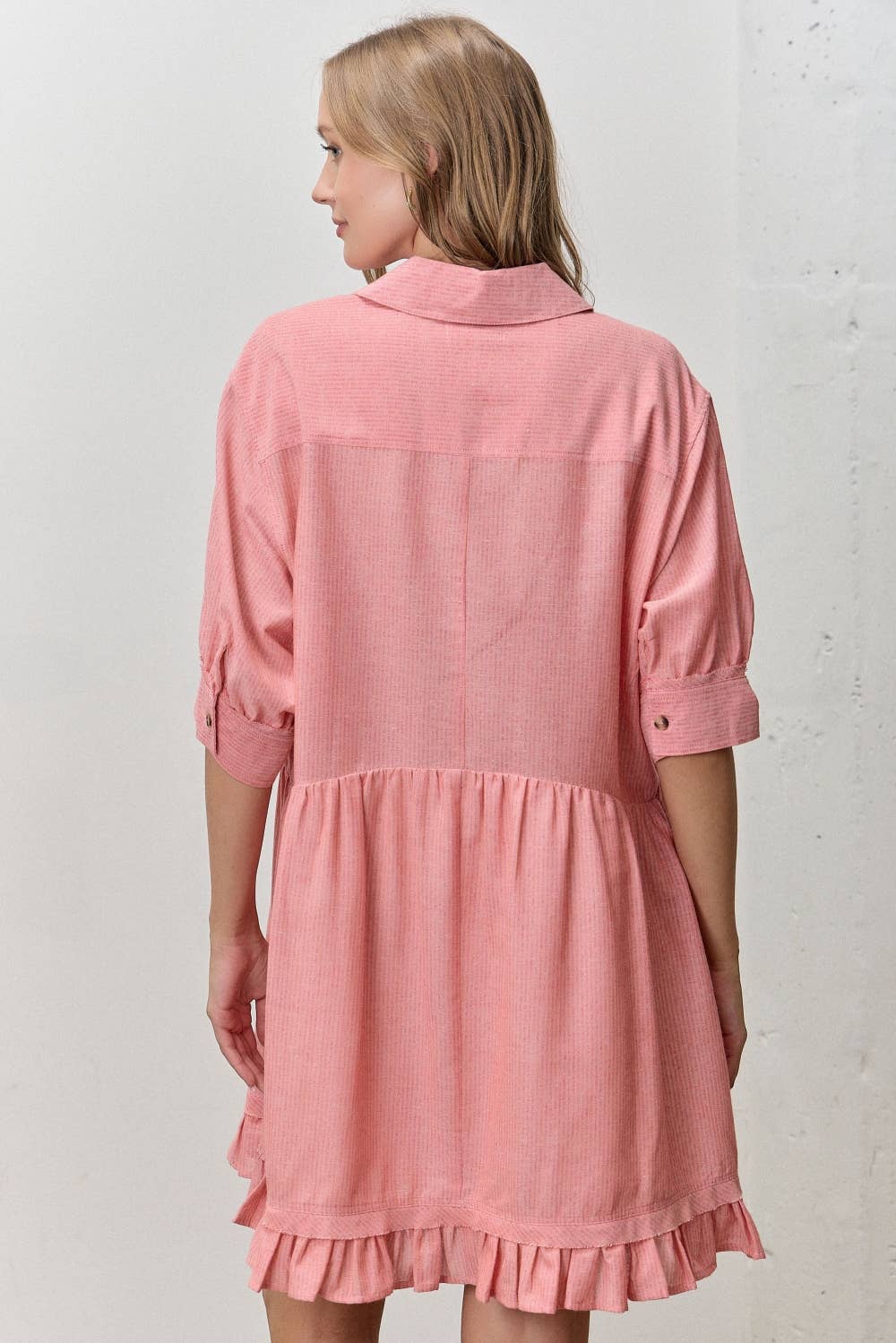 Short Sleeve Striped Tiered Ruffle Mini Dress