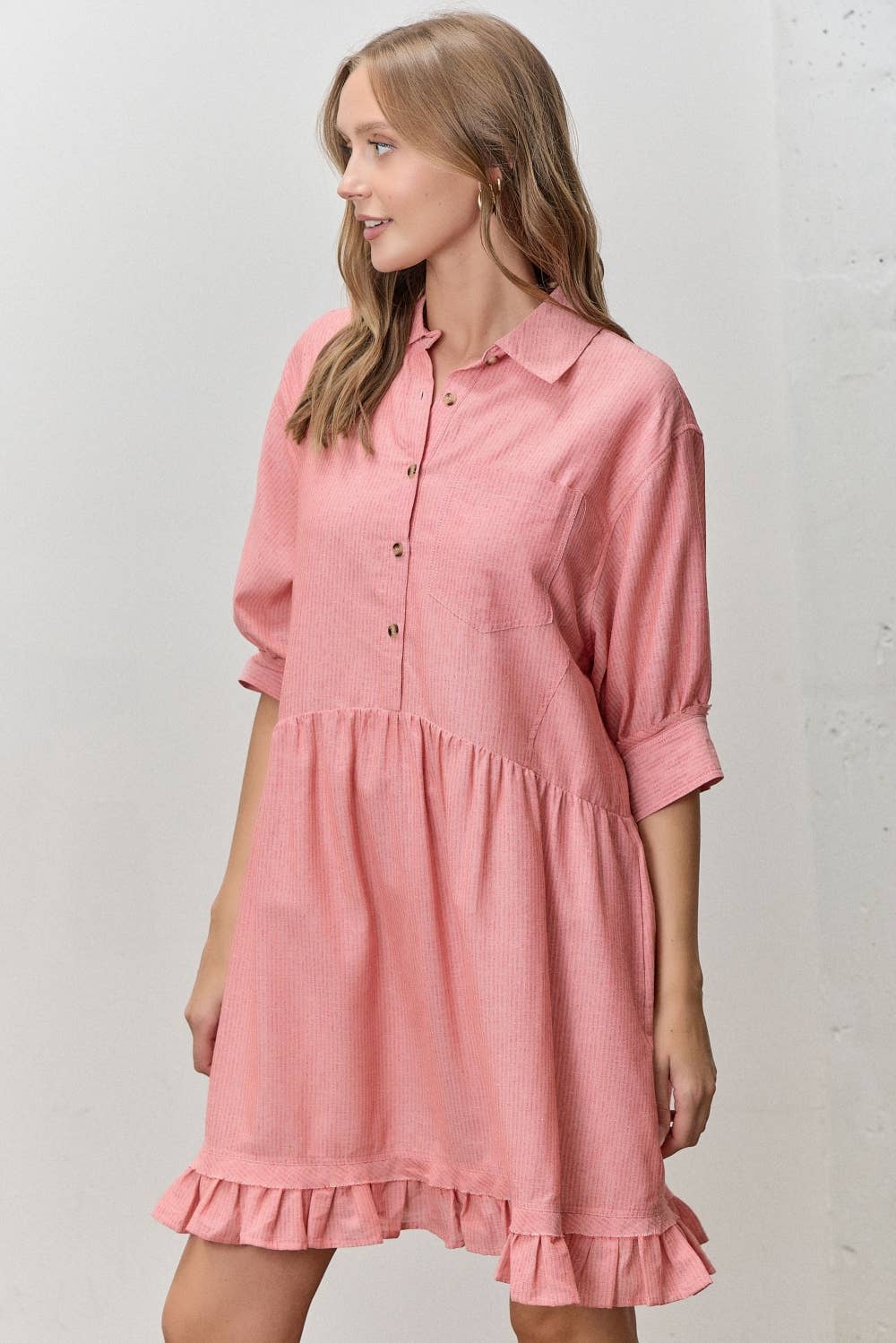 Short Sleeve Striped Tiered Ruffle Mini Dress