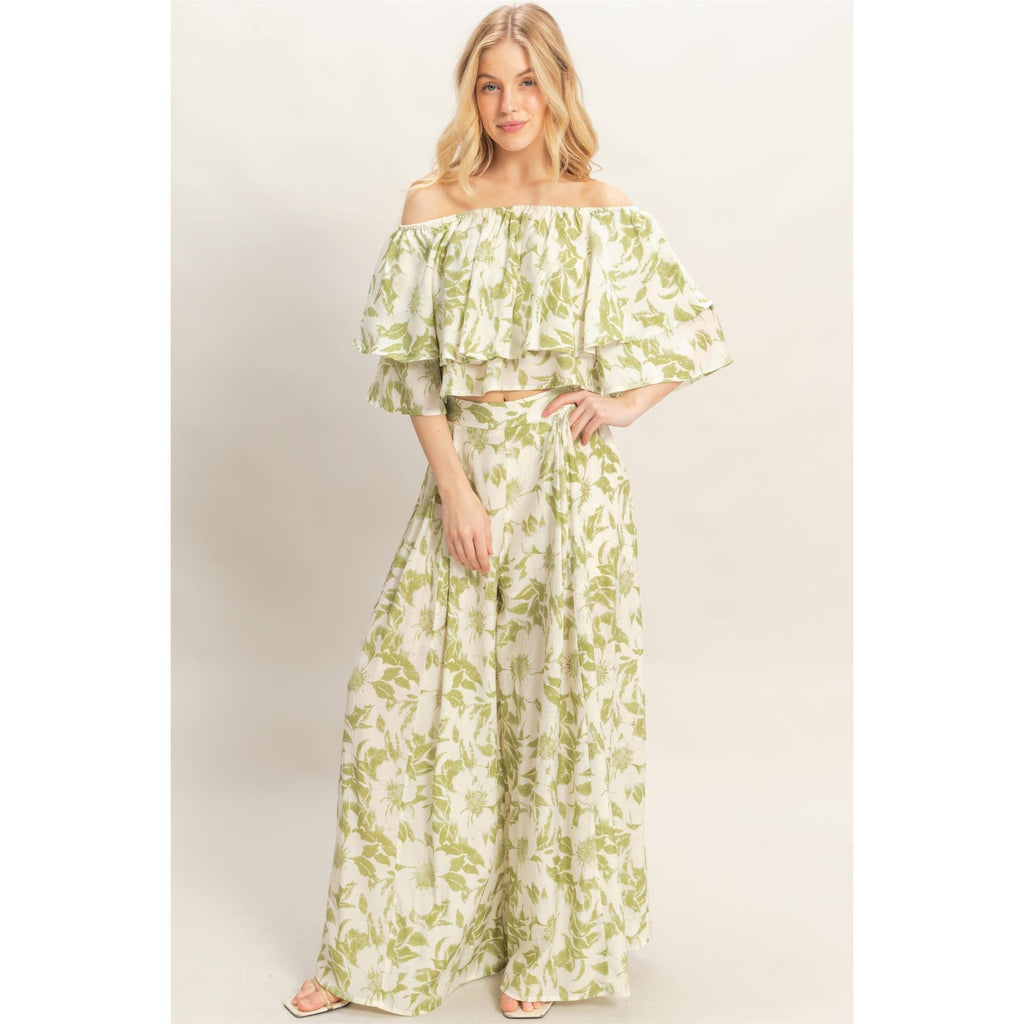 Floral Wide Leg Pants