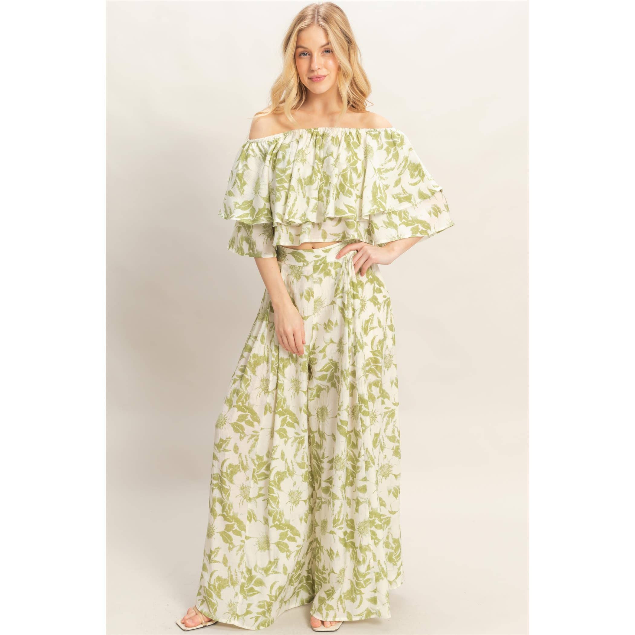 Floral Wide Leg Pants