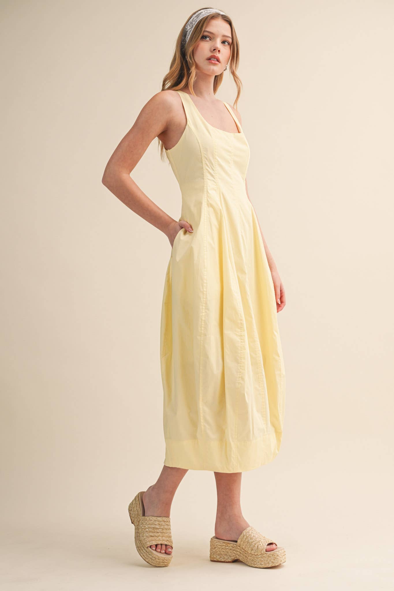 TULIP HEM MIDI DRESS
