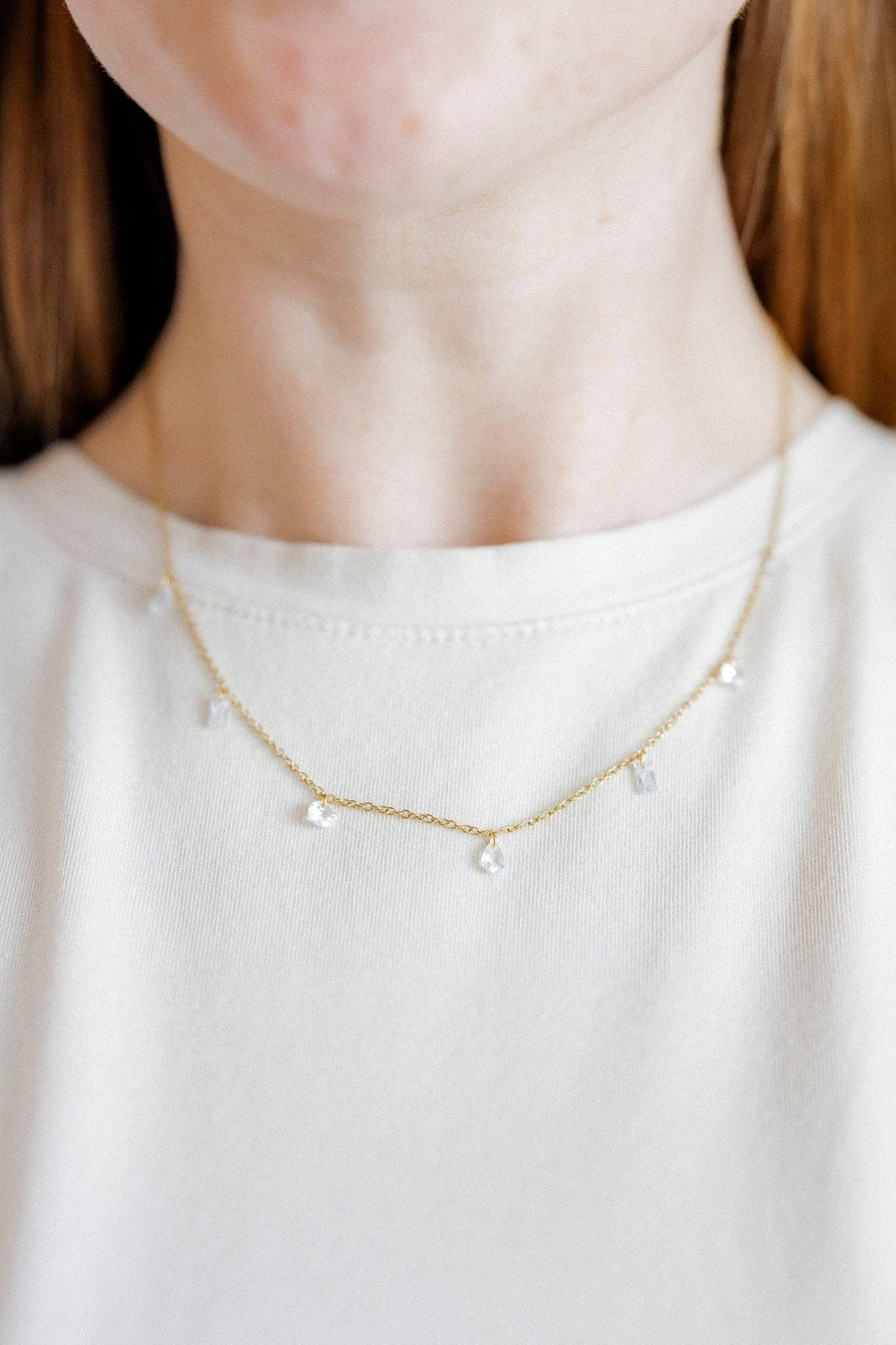 Necklace - Allegra Clear Gold