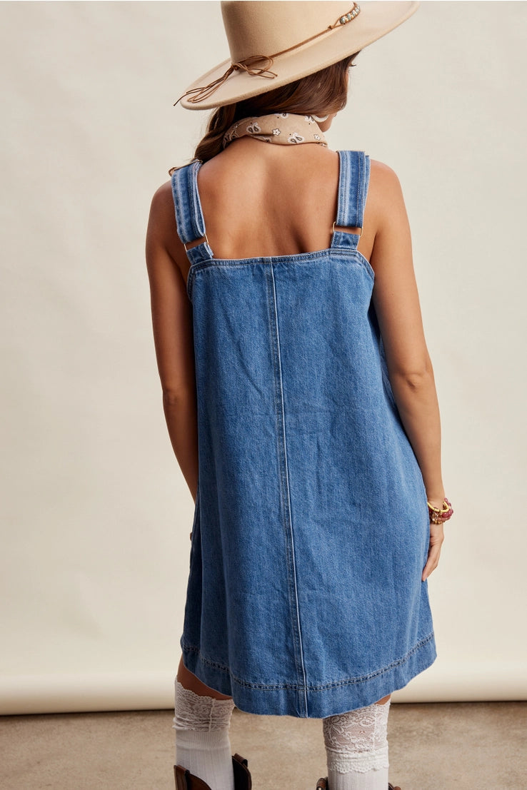 Heart Pocket Denim Dress