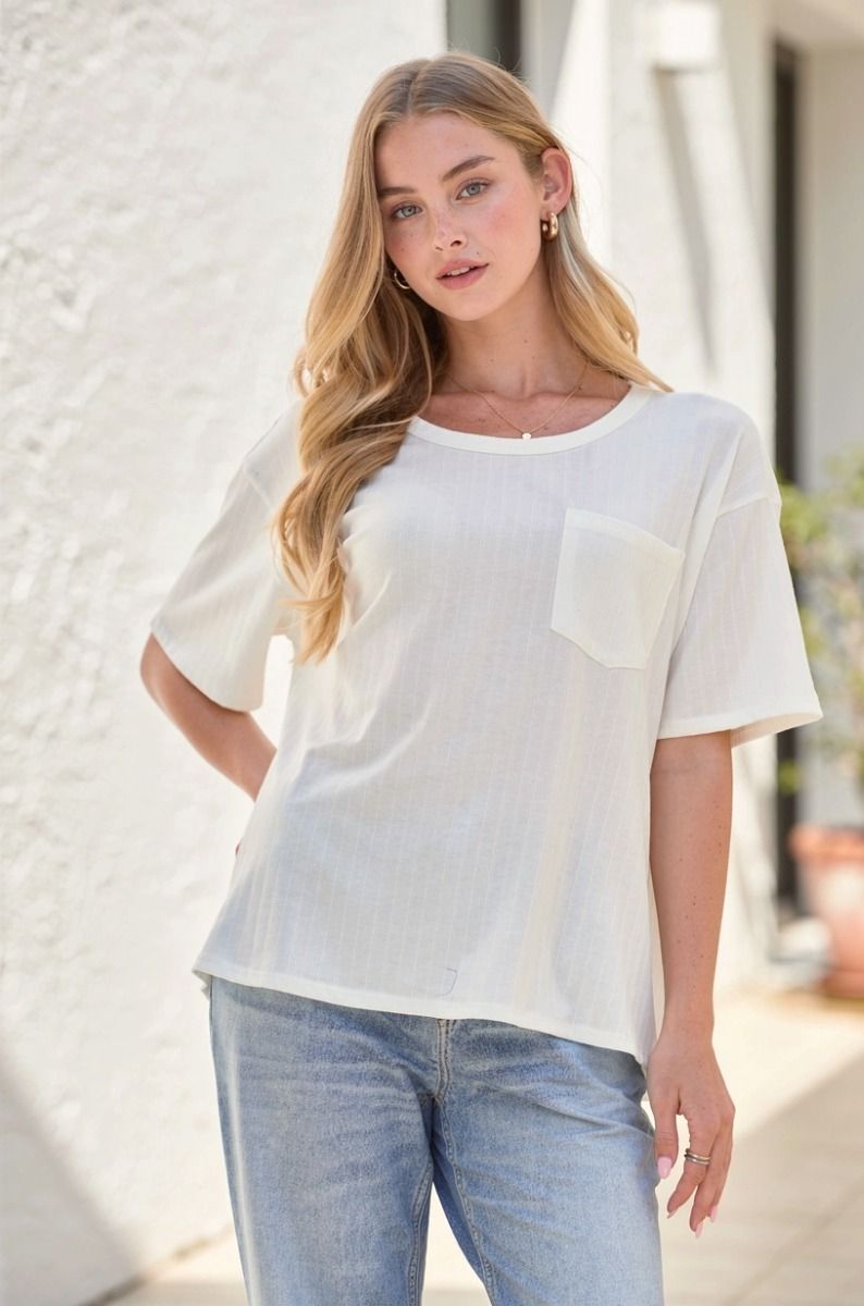 Ribbed Top with Pocket