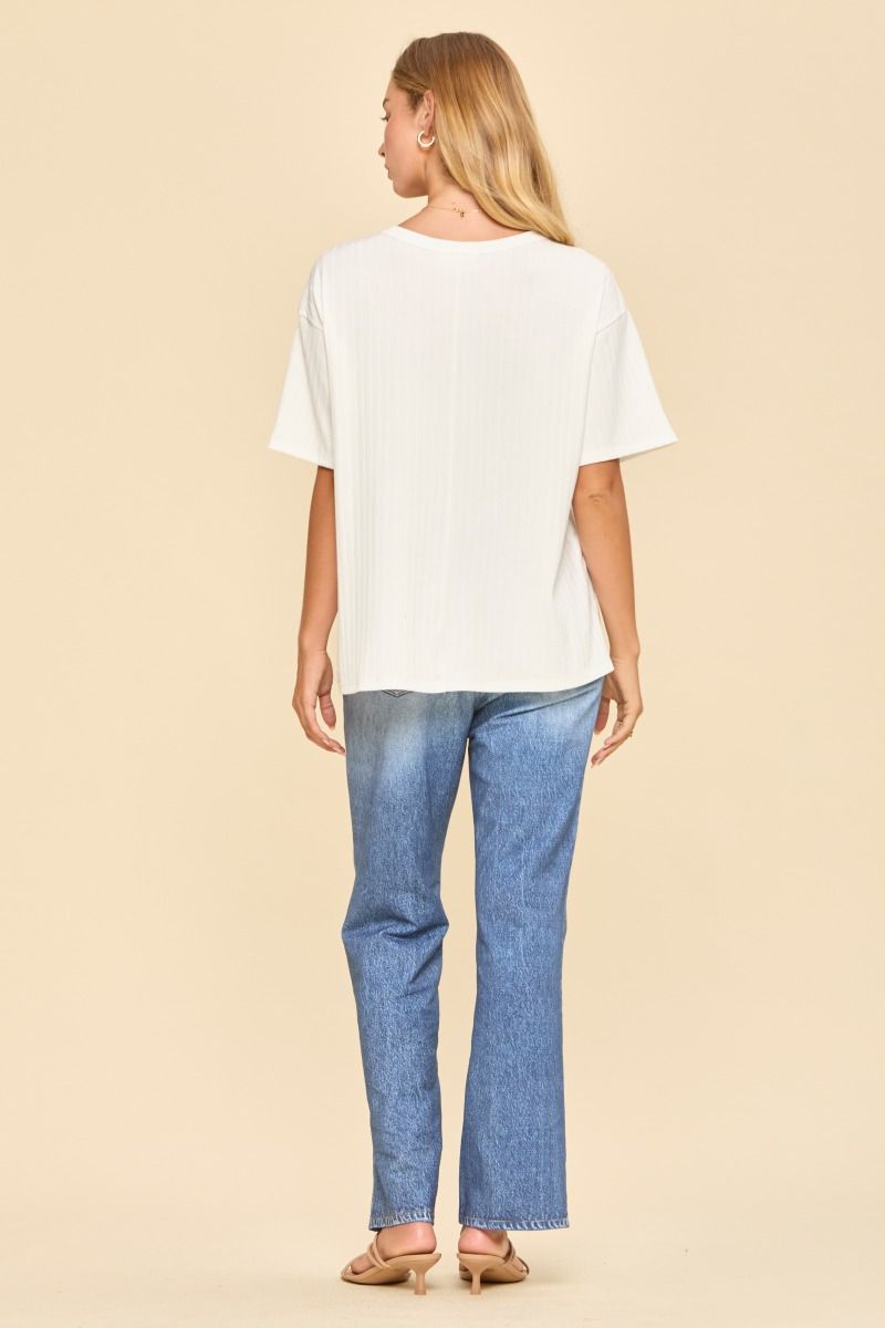 Ribbed Top with Pocket