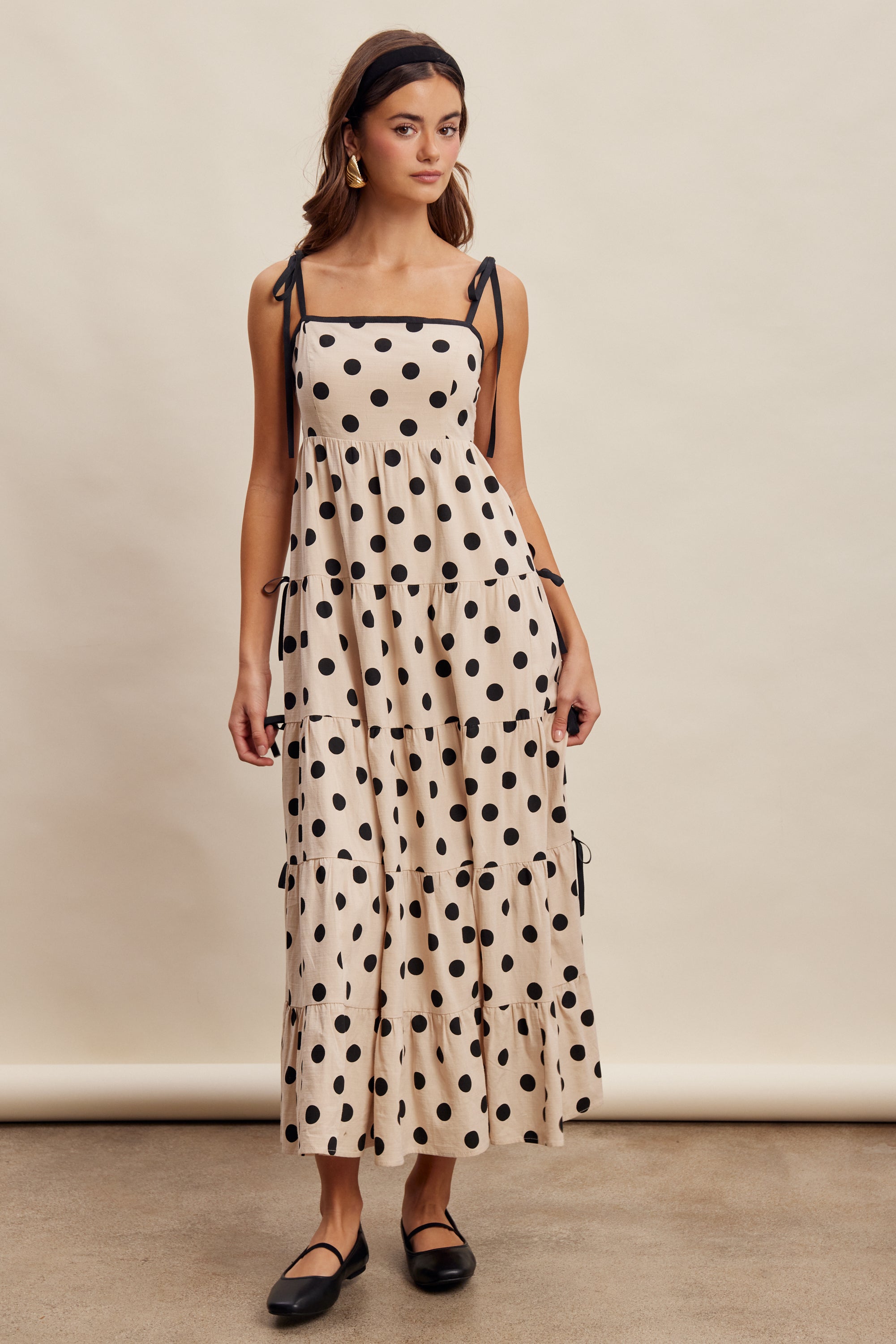 Polka Dot Tiered Maxi Dress