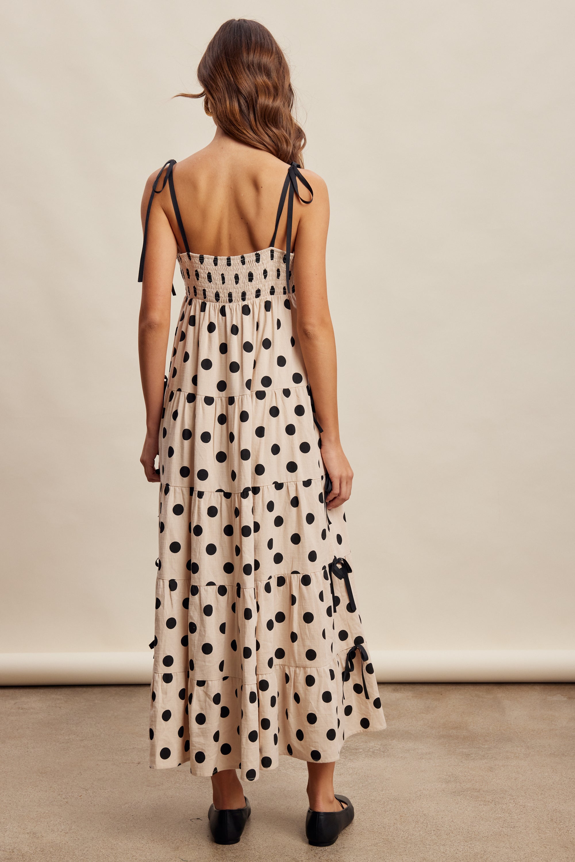 Polka Dot Tiered Maxi Dress