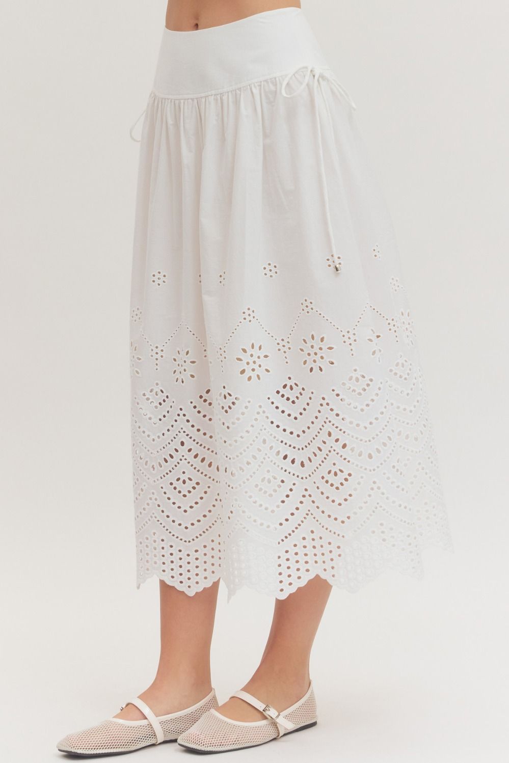 EYELET EMBROIDERY SKIRT