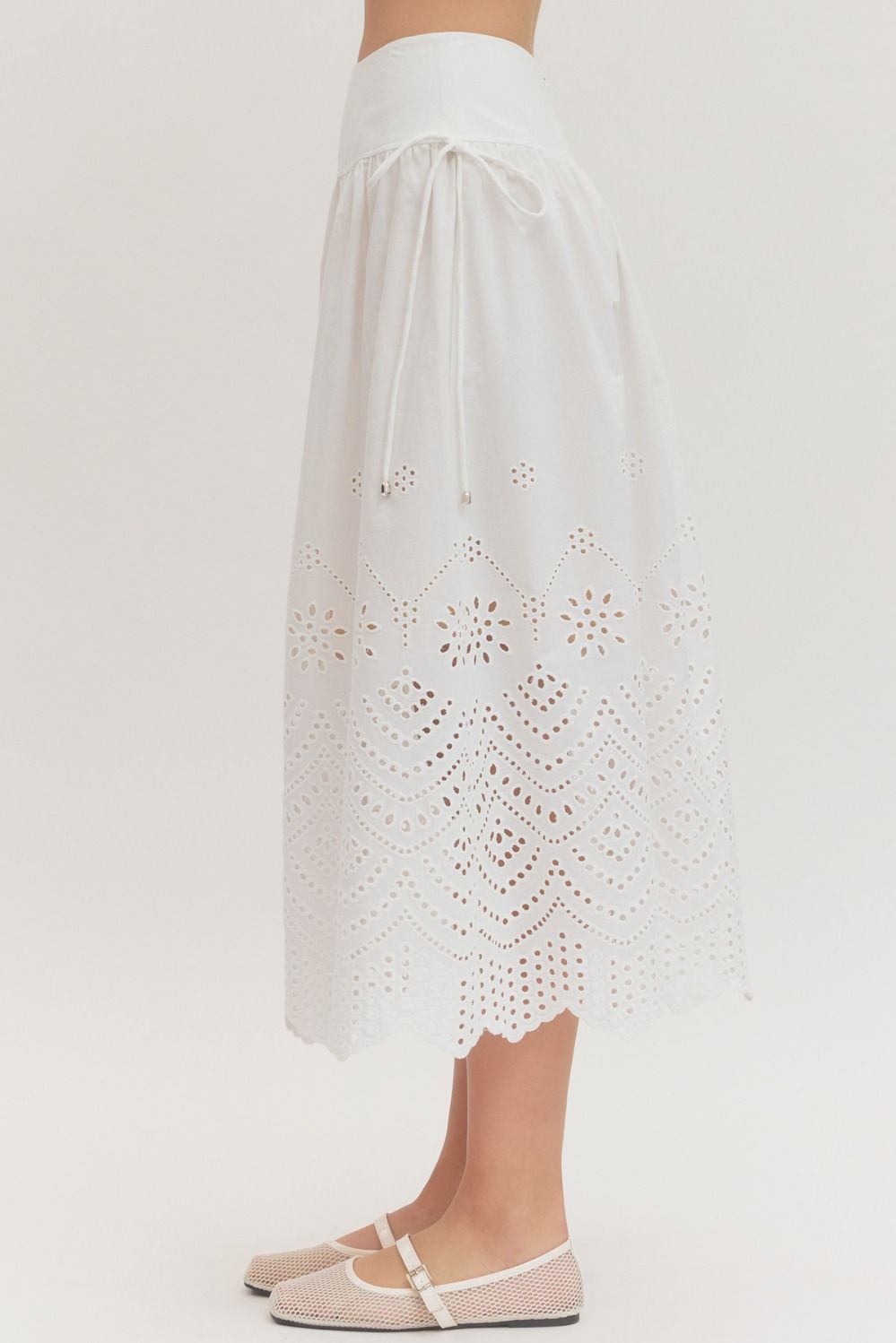 EYELET EMBROIDERY SKIRT