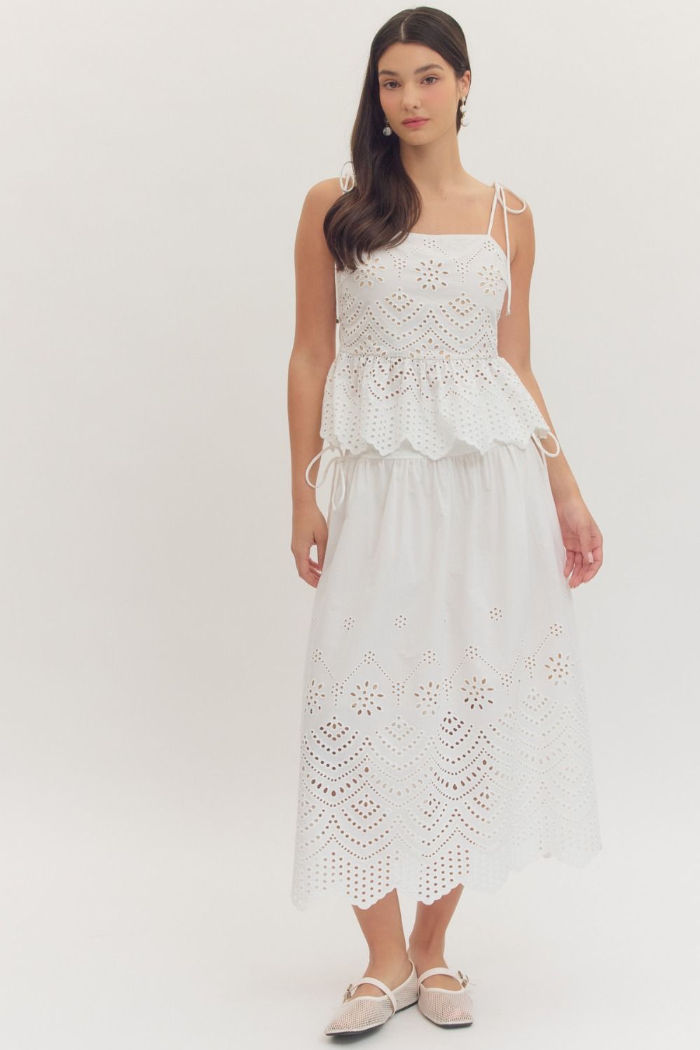 EYELET EMBROIDERY SKIRT
