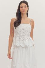 EYELET EMBROIDERY TOP