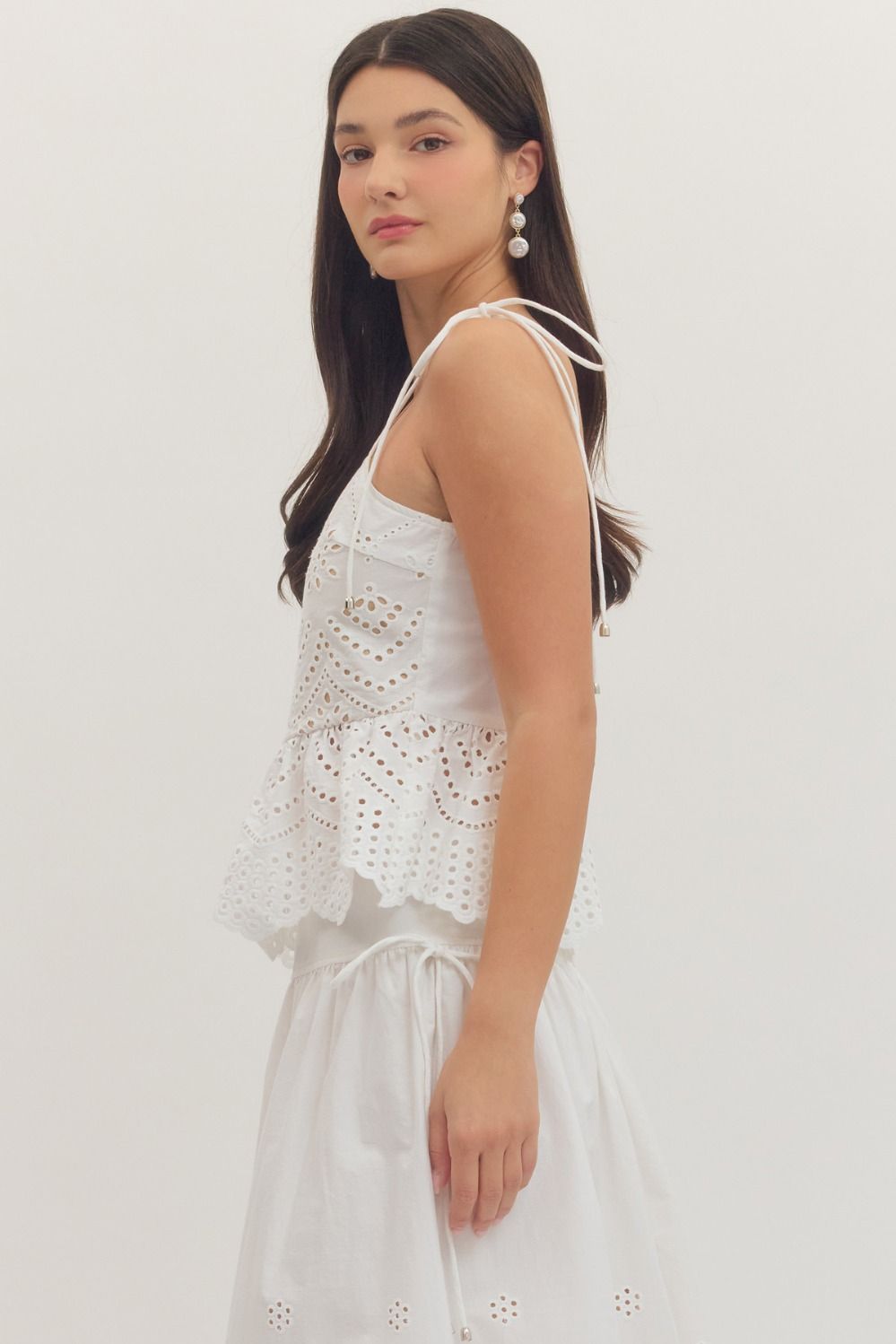 EYELET EMBROIDERY TOP