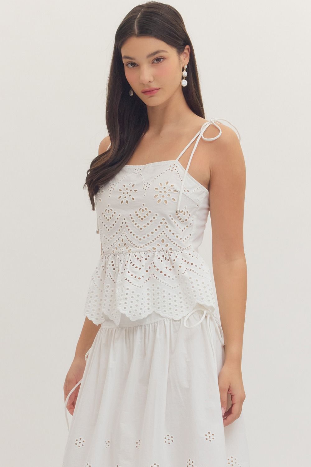 EYELET EMBROIDERY TOP