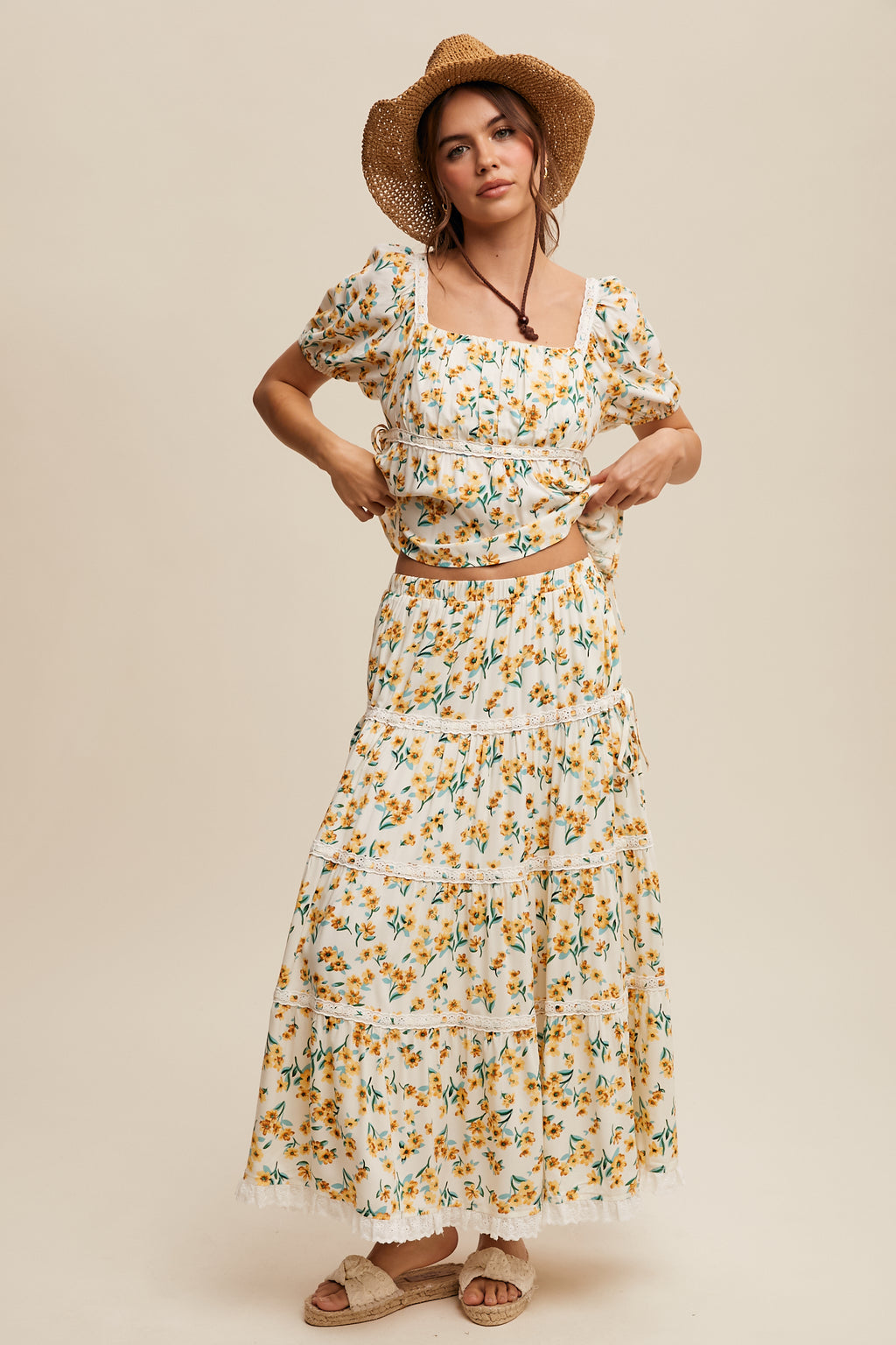 Flower Print Maxi Skirt